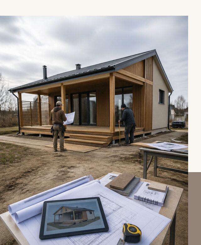 Проектирование домов 7 на 7 с террасой под ключ в Городце